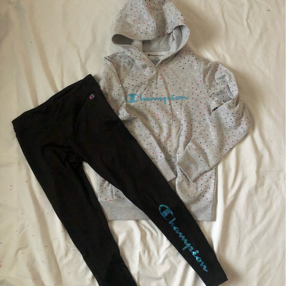Champion Black and Gray Leggings Athletic Wear